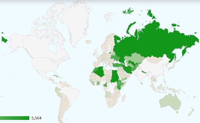 Worldwide DV-25 winner distribution