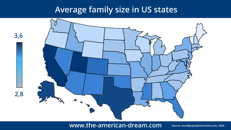 Infographic: Family size in US states