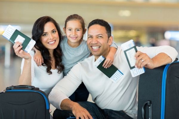 Family at the airport